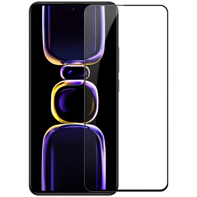 Защитное стекло 3D Glass Pro для Xiaomi Poco F5 / Poco F5 Pro полный клей ( черная рамка)