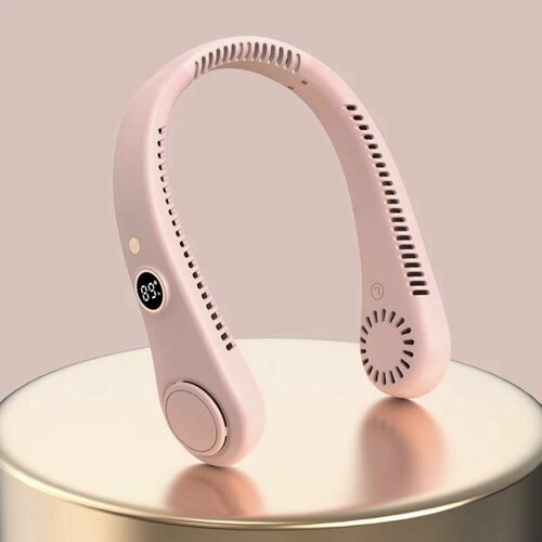 Беспроводной вентилятор на шею с дисплеем розовый 169900₽