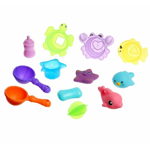 Набор игрушек для купания Подводный мир, 11 предметов, микс набор игрушек для купания подводный мир 11 предметов микс