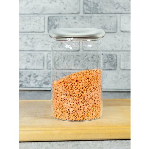 Банка для хранения с крышкой 700ml серая 747₽