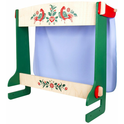Деревянная ширма для кукольного театра и домашних спектаклей 65х28х59 см цветная 4396₽