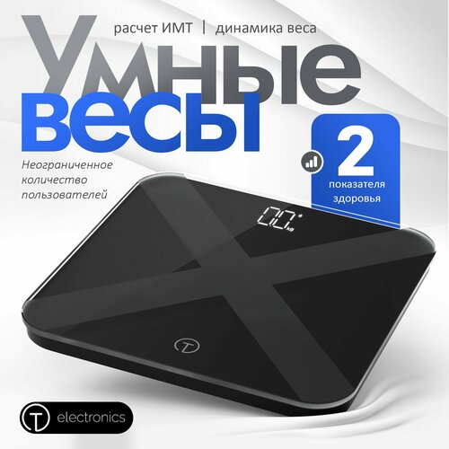 Весы напольные электронные Titan Electronics Умные весы стеклянные до 180кг
