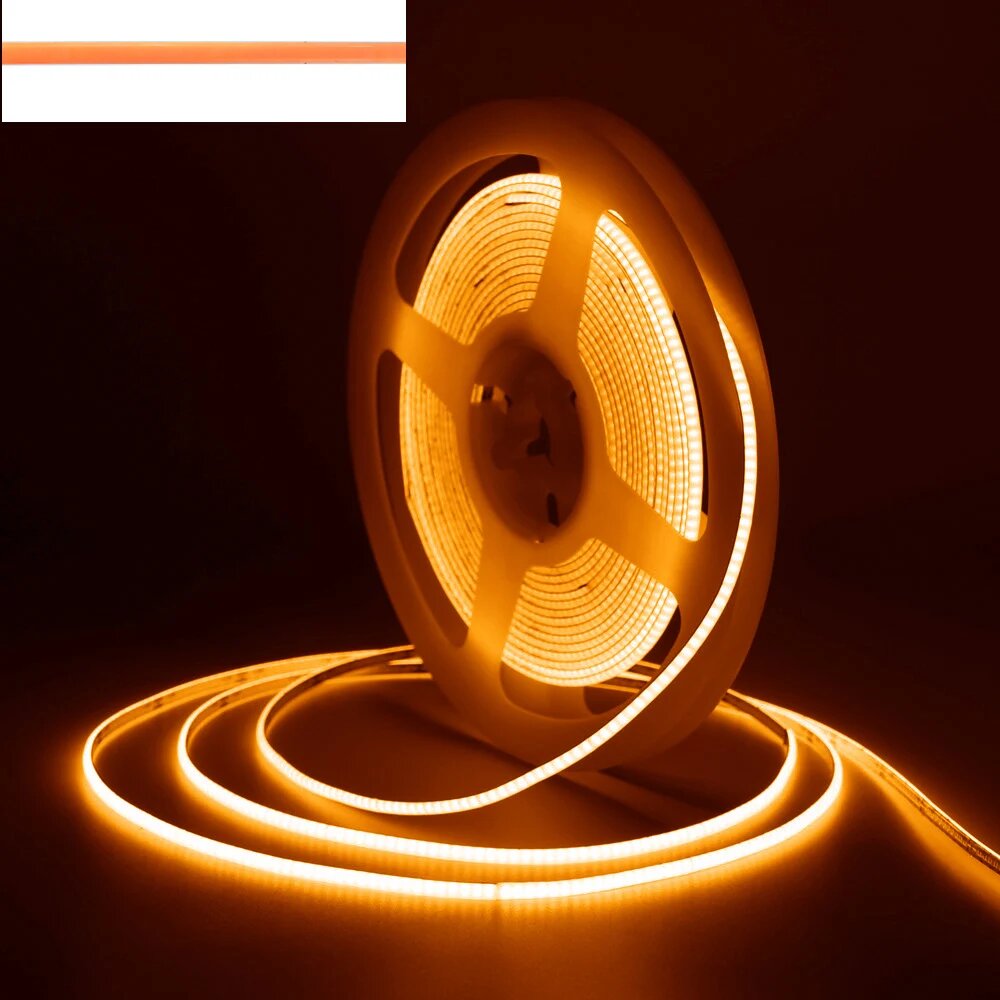 Светодиодная лента HCDH 2.7 мм 480leds/м красная, янтарная, фиолетовая, 3mm width 12V, 5 м, Amber
