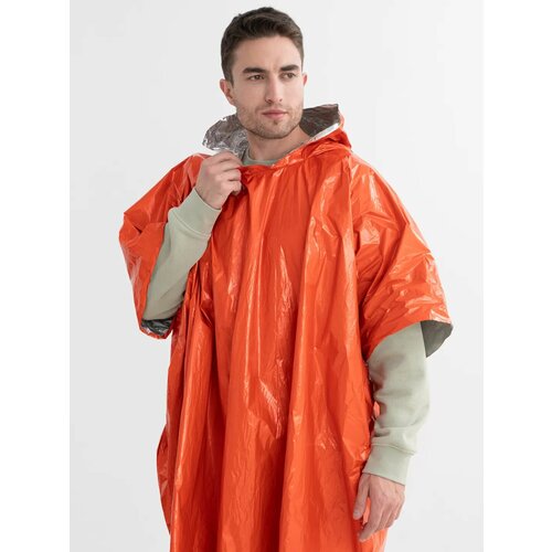 Термо-дождевик пончо двухсторонний оранжевый