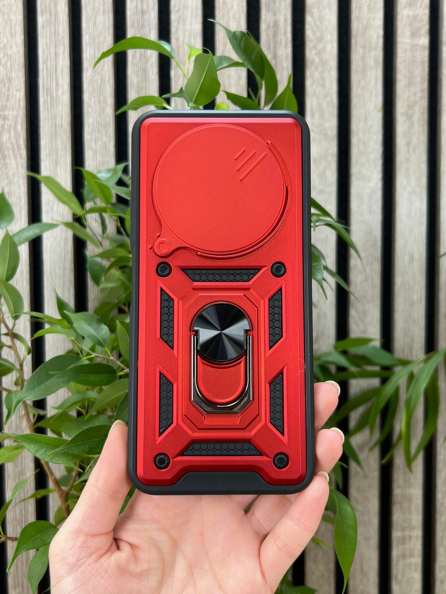 Чехол противоударный armors для Tecno Spark 30C 4G / Техно Спарк 30С 4G с защитой камеры (Красный) — фото 1