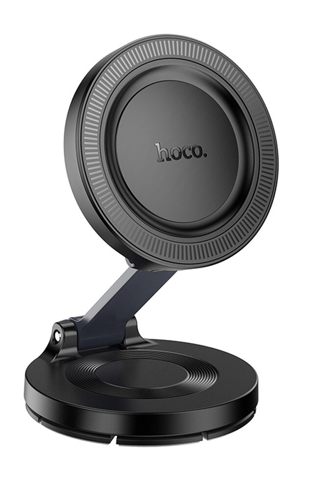 Магнитный держатель MagSafe Hoco H61 Show folding ring magnetic car holder (dashboard) black/metal gray