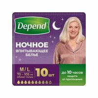 Трусы-подгузники женские ночные Super Plus Depend / Депенд 10шт р. M / L