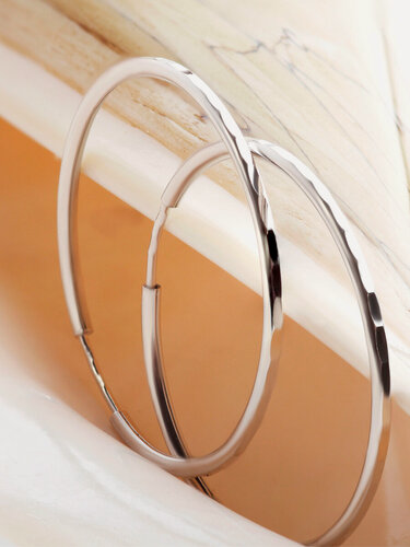 Изображение товара Серьги конго, серебро, 925 проба, родирование