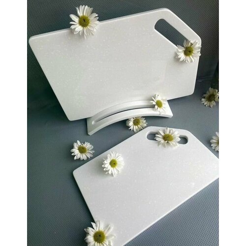 Набор разделочных досок из искусственного камня 36 см х 24 см 2 шт белый 4500₽