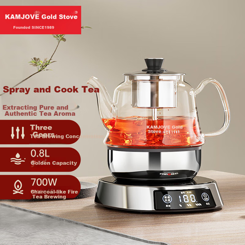 Электрочайник KAMJOVE A-96 0.8L Glass Health Tea Pot, silver