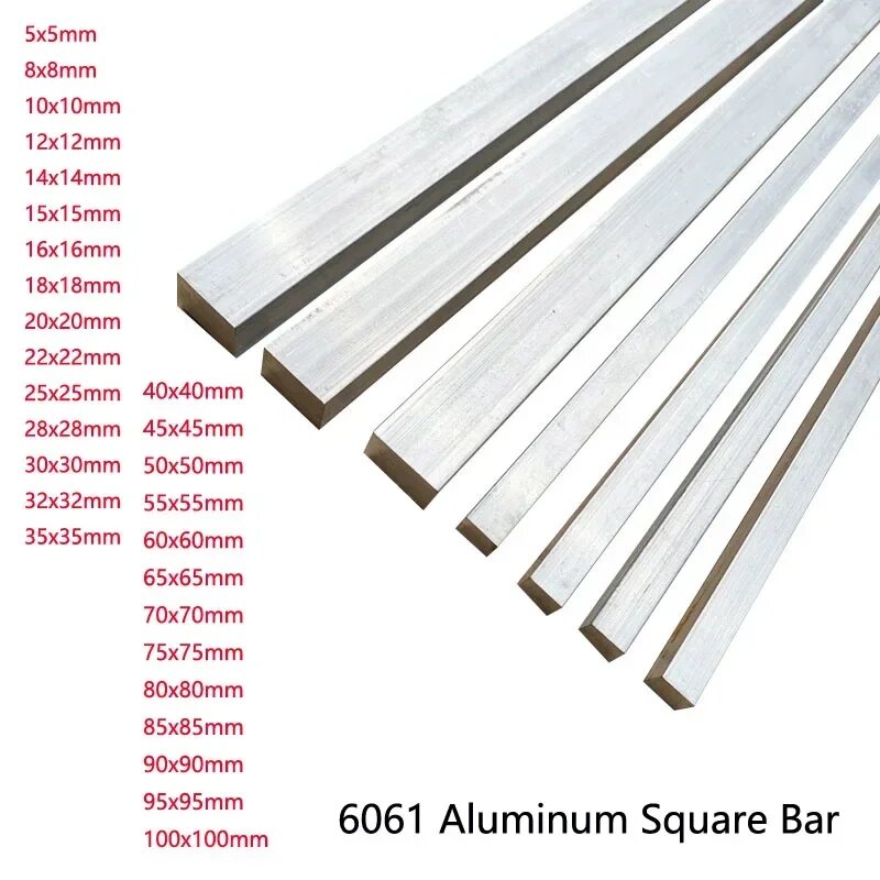 Алюминиевый квадратный стержень 6061 5x5mm Length 200mm 1pc