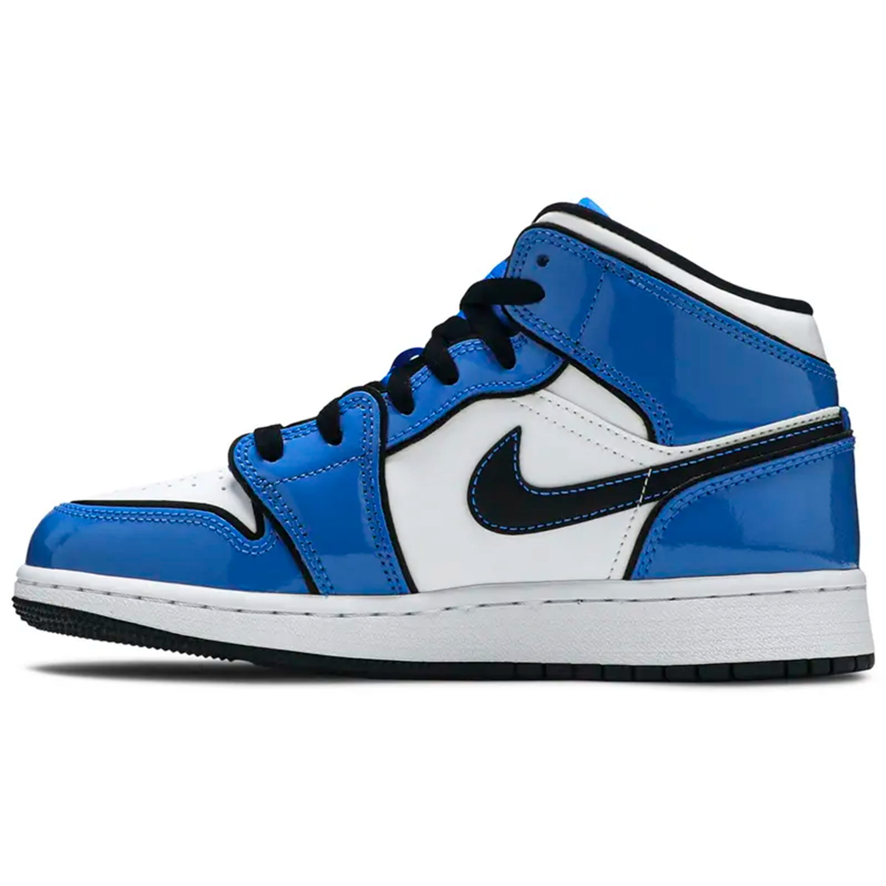 Кроссовки NIKE Air Jordan 1 Mid SE Signal Blue(GS), размер 38.5 EU / 6 Y (6US) / 5.5 UK / 24 CM, signal blue — фото 1