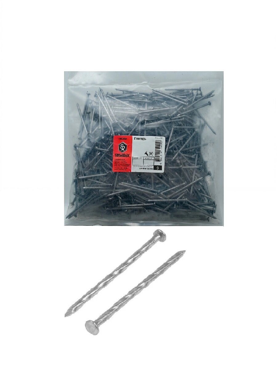 Гвозди винтовые цинк 34х90 в упаковке 500 грамм