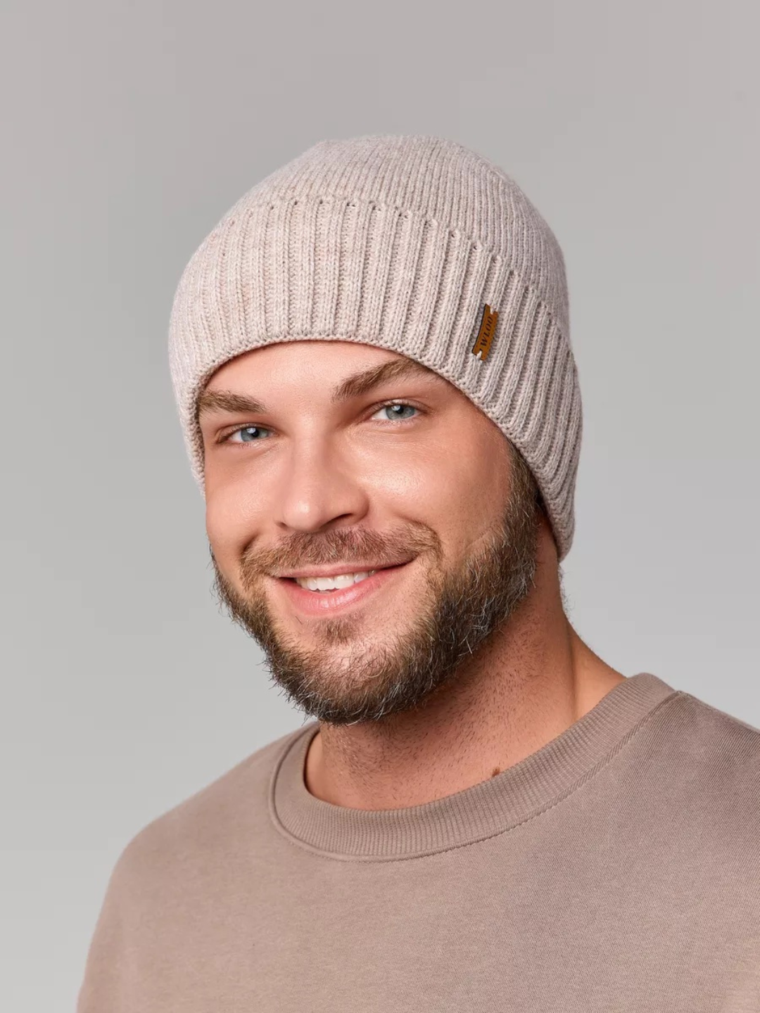 Шапка для мужчин, размер 1, бежвый — фото 1