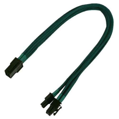Переходник Nanoxia 6-pin PCI-E в 8-pin (6+2), 30 см, индивидуальная оплетка, зеленый