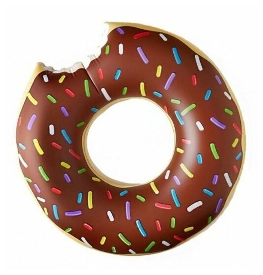 Детский надувной круг Шоколадный пончик для плавания 100 см