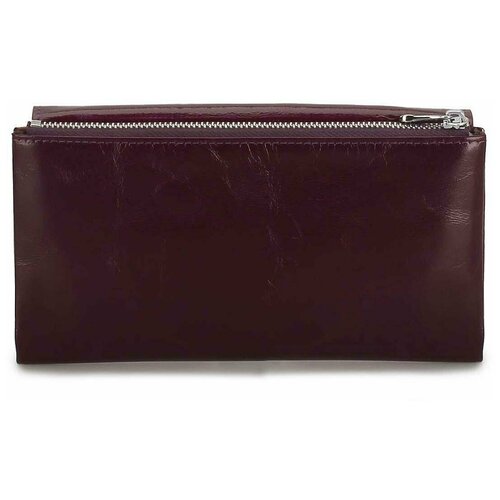 Портмоне натуральная кожа, гладкая фактура, магнит, молния, отделения для карт и монет, фиолетовый