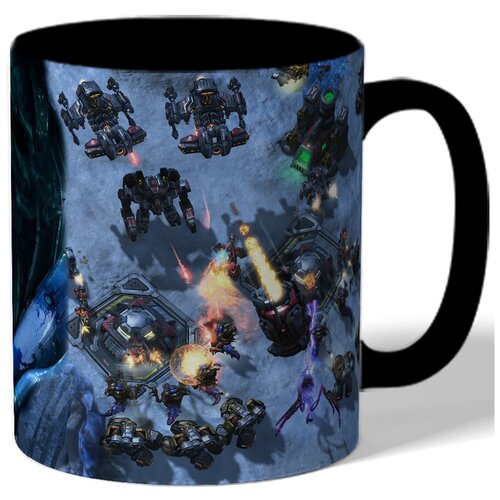 фото Кружка с рисунком по мотивам игры starcraft , старкрафт, пехотинец с сигарой, терраны drabs