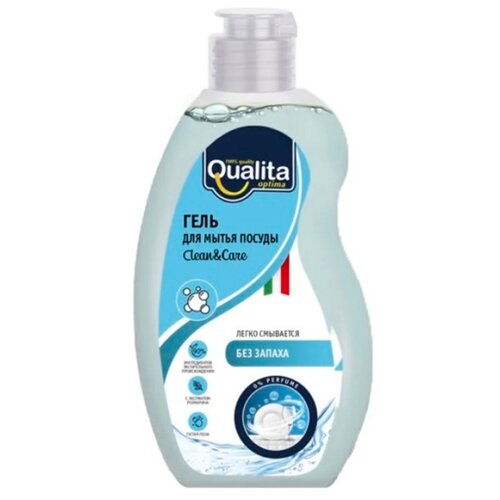Qualita Средство для мытья посуды, QUALITA, без запаха, дой-пак, 500 мл