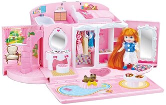 ABtoys кукольный домик В гостях у куклы PT-01111, розовый
