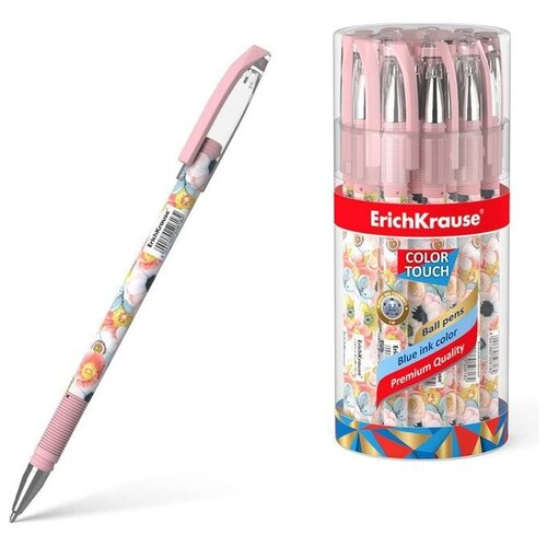 Ручка шариковая ErichKrause ColorTouch Flower Cocktail, узел 0.7 мм, чернила синие(24 шт.)