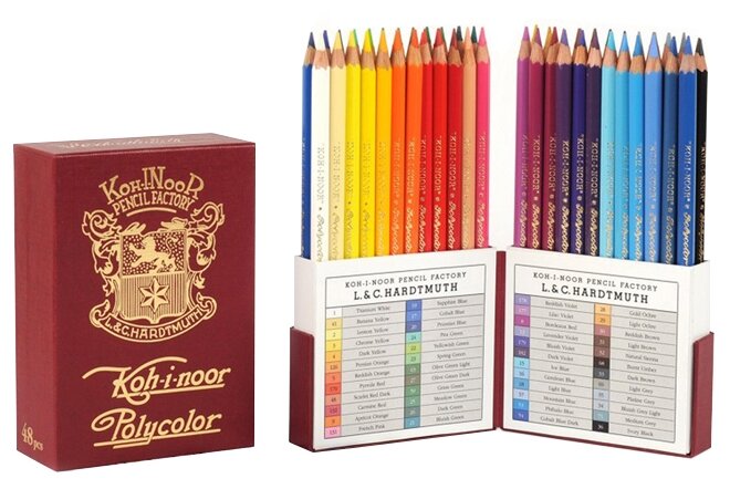 Карандаши цветные художественные Koh-I-Noor "Polycolor Retro 3826", 48цв., заточен., пенал-премиум