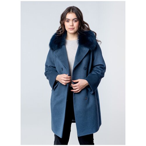 фото Пальто зимнее полушерстянное 270/1, каляев, размер 52, синий