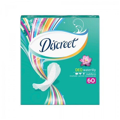 Прокладки женские гигиенические DISCREET Ежедн. DeoWaterLily Trio 60шт