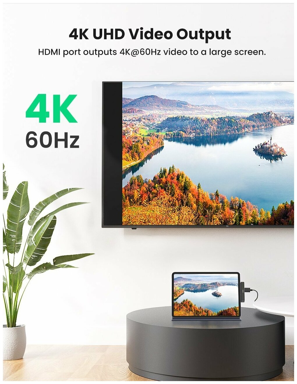 USB концентратор Ugreen для iPad Pro (хаб) 2 x USB 30 HDMI 35 jack PD (70688)