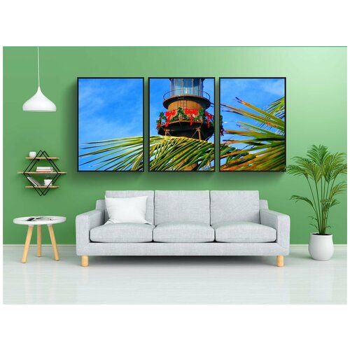 фото Набор модулных постеров для интерьера "остров санибел, флорида, маяк" 60x90 см. в тубусе, без рамки lotsprints