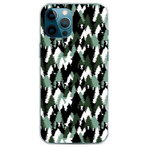 фото Силиконовый чехол "медвежий камуфляж" на apple iphone 12 pro max / айфон 12 про макс case place