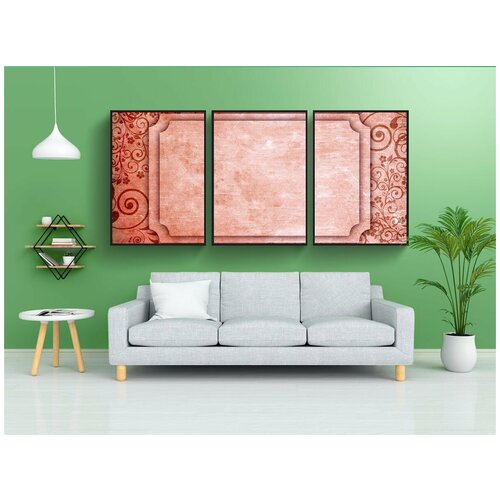 фото Набор модулных постеров для интерьера "орнамент, декоративный, рамка" 60x90 см. в тубусе, без рамки lotsprints