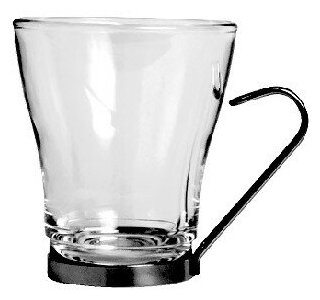 Чашка с метал. подстаканником 220 мл, прозрачный, Bormioli Rocco 4.421