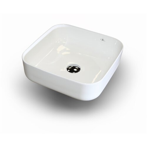 Раковина на столешницу Nilo2101, размер 385x385x140 мм. Материал фарфор, цвет белый, антигрязевое покрытие.