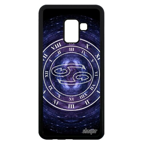 фото Защитный чехол на телефон // samsung galaxy a8 2018 // "зодиак рак" каллиграфия стиль, utaupia, синий
