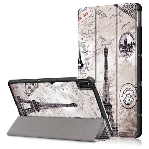 фото Чехол-обложка футляр mypads для huawei honor pad v6 (krj-w09) тонкий с магнитной застежкой необычный с красивым рисунком тематика париж