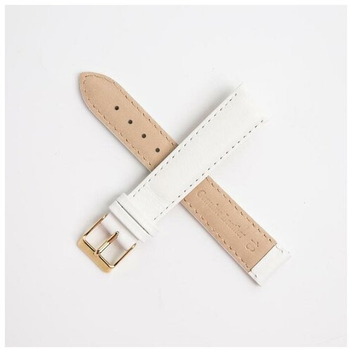 фото Ремешок для часов, мужской, 18 мм, натуральная кожа, белый straps