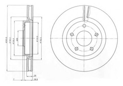 Тормозной диск передний DELPHI BG4109C