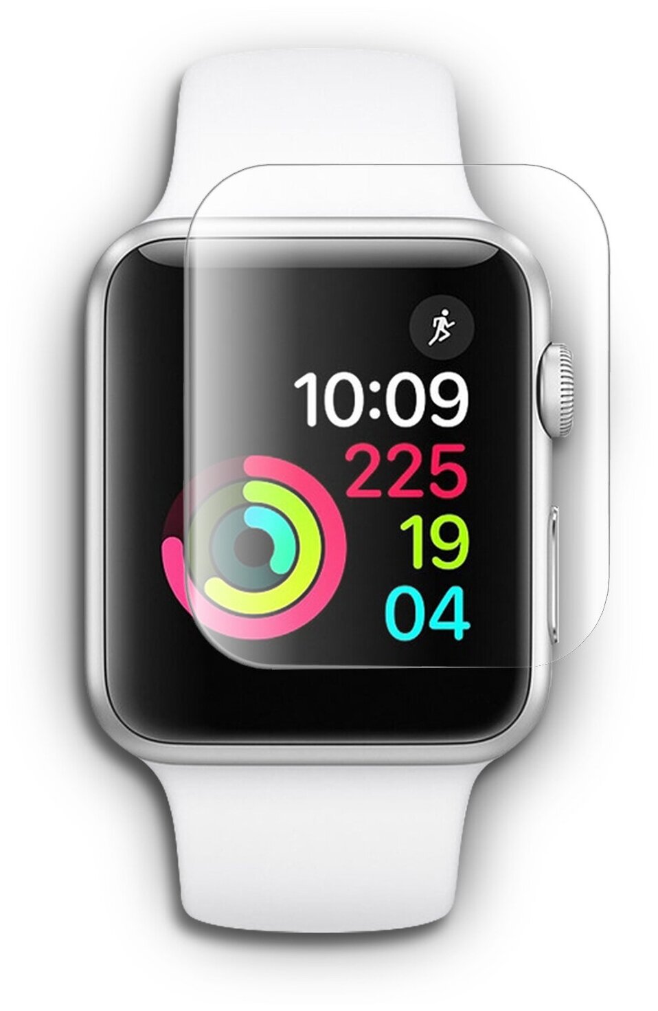 Гидрогелевая защитная пленка на Apple Watch 1/2 (38 mm)/Эпл Вотч 1/2 (38мм) на экран прозрачная силиконовая клеевая основа 2 шт  Brozo
