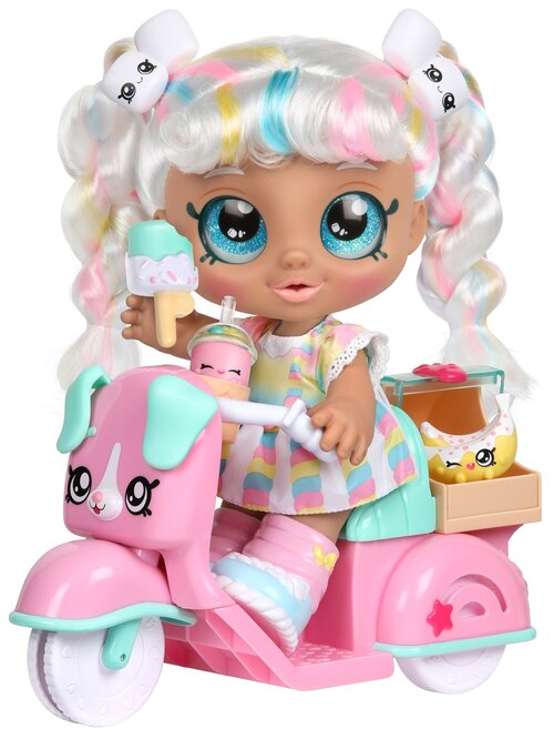 Кукла Kindi Kids Марша Меллоу со скутером, 25 см, 39276 розовый/голубой