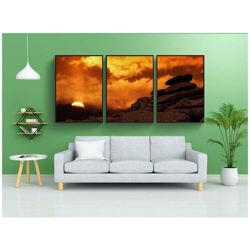 фото Набор модулных постеров для интерьера "обнажение горных пород, горные породы, скалистый" 60x90 см. в тубусе, без рамки lotsprints