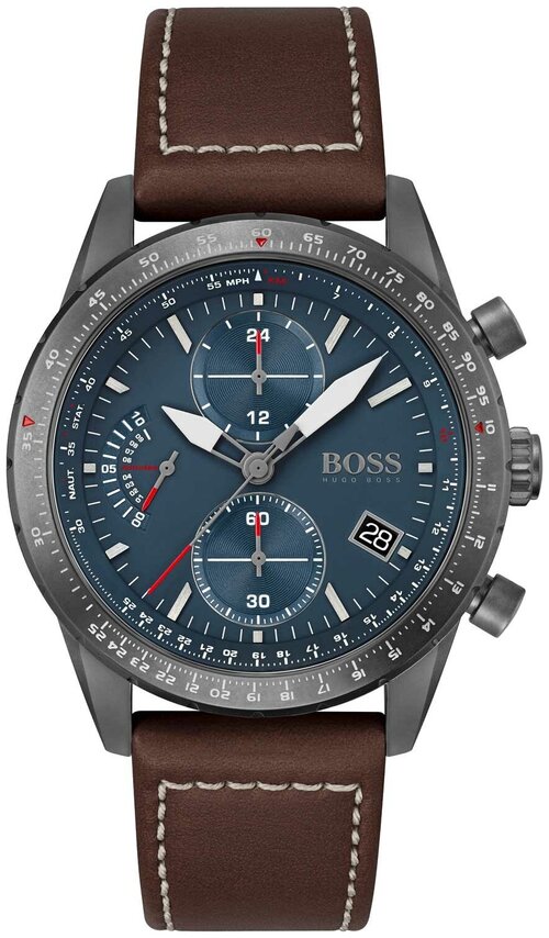 Наручные часы BOSS Pilot Edition, мультиколор, синий
