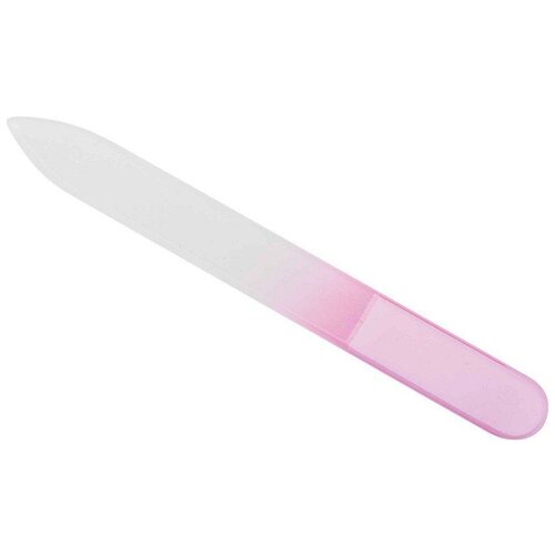 Пилка для ногтей, стеклянная розовая 9 см