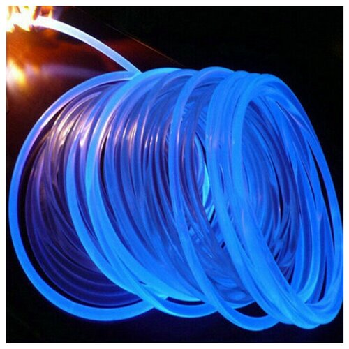 Световой опто волоконнный кабель бокового свечения в прозрачной трубке ,яркий, d 2мм Катушка 100 метров