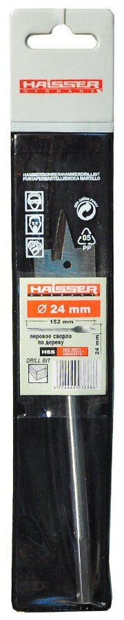 Сверло перовое по дереву Haisser HS103312, 24 мм