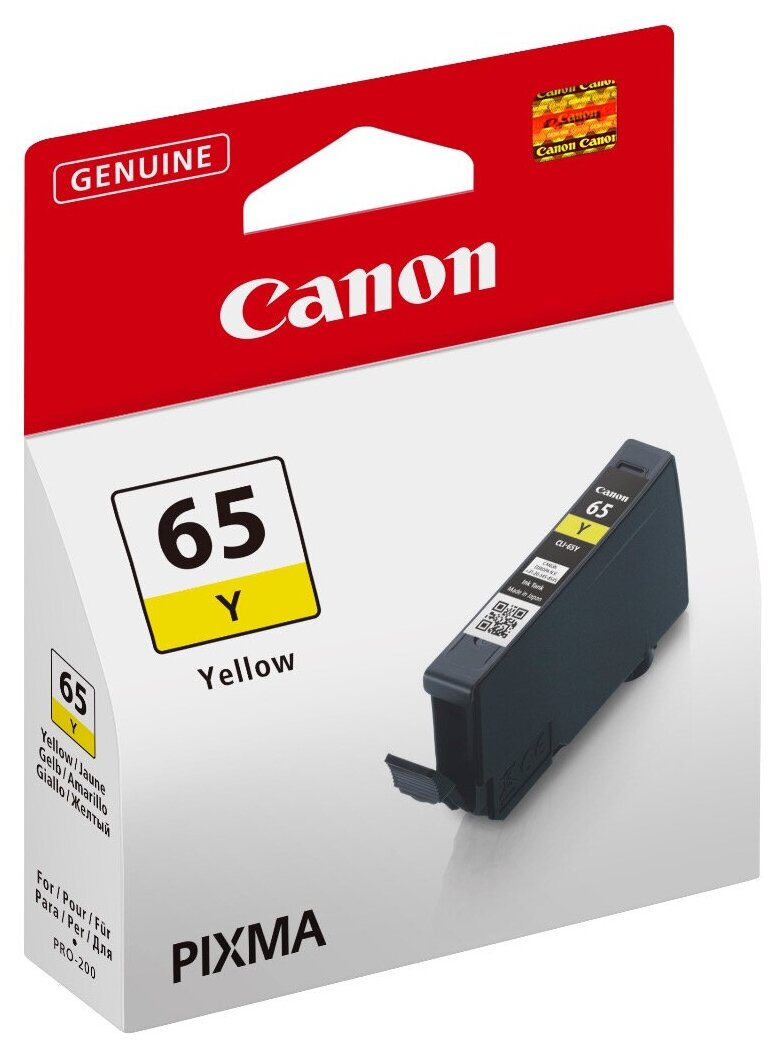 Картридж для струйного принтера CANON CLI-65 Y EUR/OCN (4218C001)