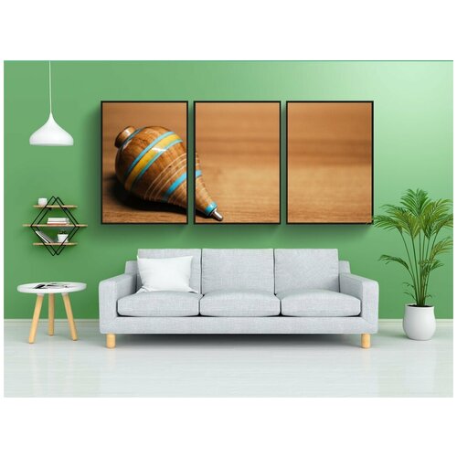 фото Набор модулных постеров для интерьера "деревянный, волчок, вершина" 60x90 см. в тубусе, без рамки lotsprints