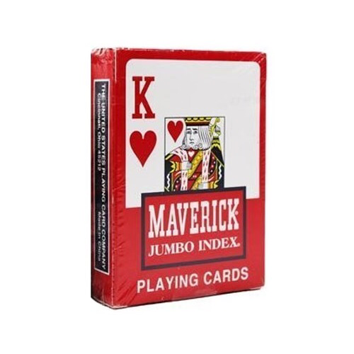 Игральные карты Maverick (крупный индекс), красные