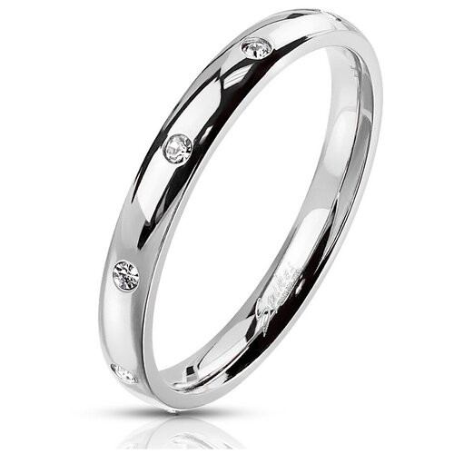 кольцо обручальное spikes размер 16 серебряный Кольцо обручальное Spikes, аметист синтетический, размер 16, серебряный