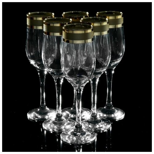 Набор бокалов для шампанского «Ампир», 200 мл, 6 шт, цвет золотой (1 шт.)